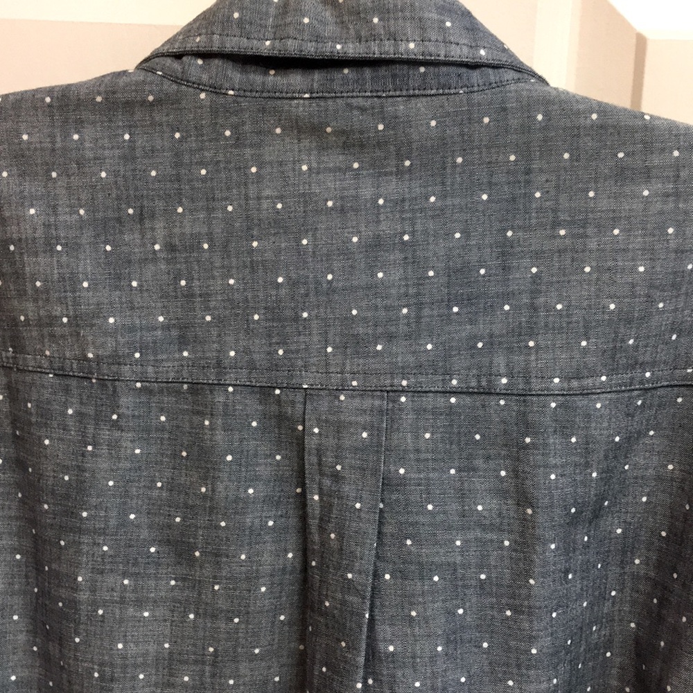 100% Cotton Polka-Dot Tailored Blue/Grey Shirt - Picture 4 of 8